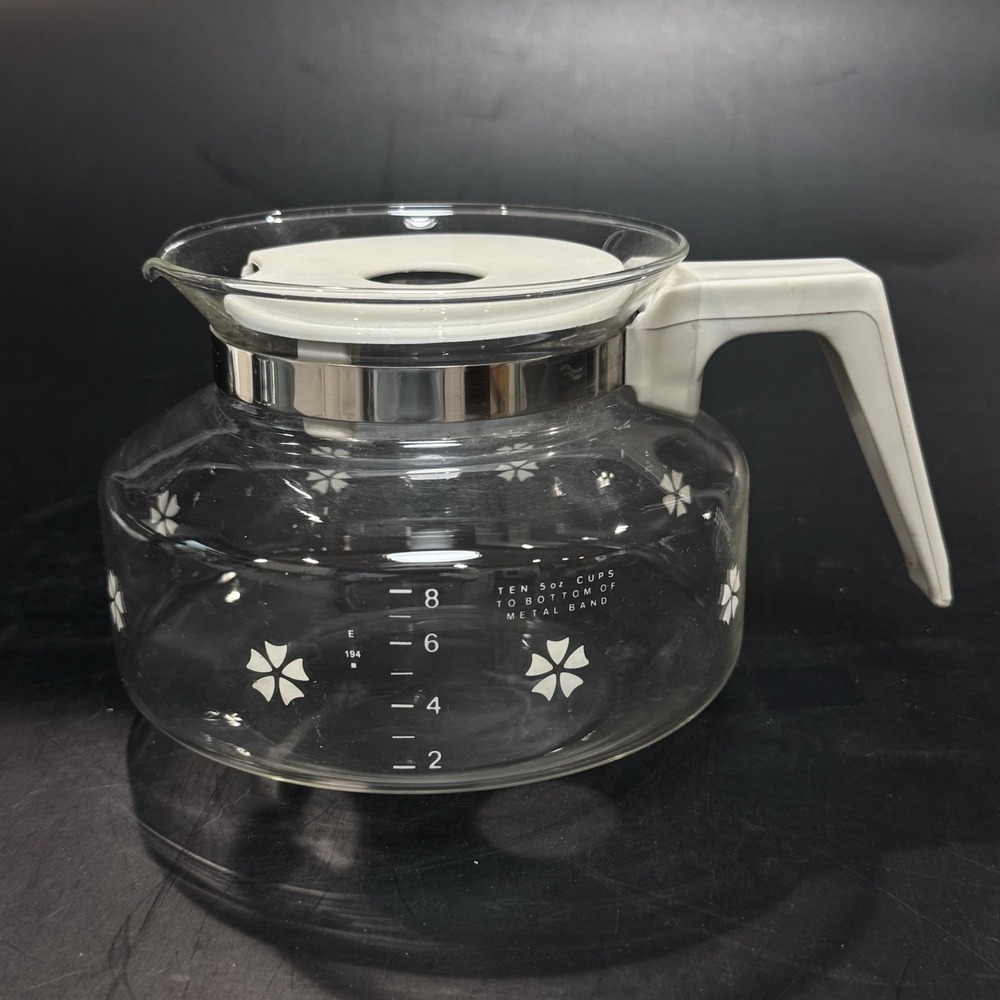 Mr Coffee Glass Coffee Caraffe Gray Plastic Handle w Lid 10 cups Replacement